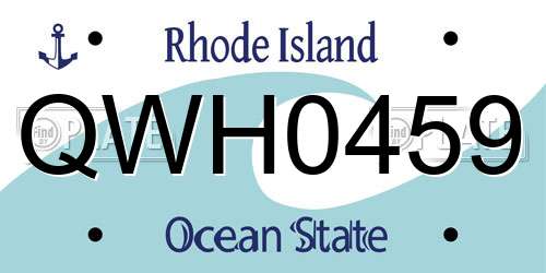 QWH0459 Rhode Island License Plate