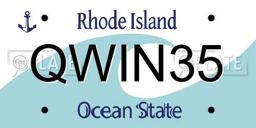 QWIN35 Rhode Island License Plate