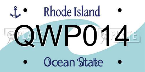 QWP014 Rhode Island License Plate