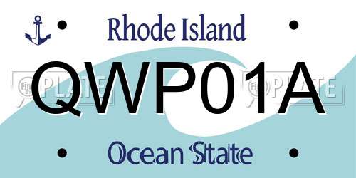 QWP01A Rhode Island License Plate
