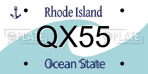 QX55 Rhode Island License Plate