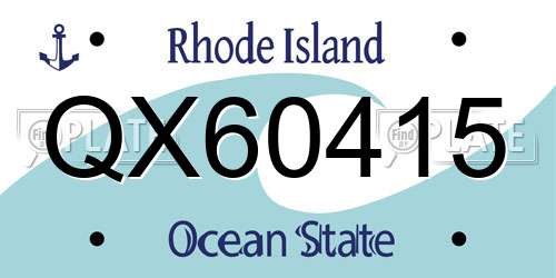 QX60415 Rhode Island License Plate