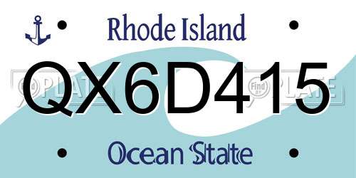 QX6D415 Rhode Island License Plate