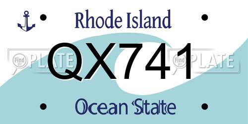QX741 Rhode Island License Plate