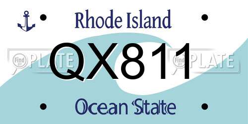 QX811 Rhode Island License Plate
