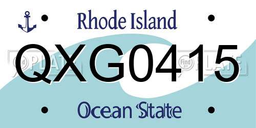 QXG0415 Rhode Island License Plate