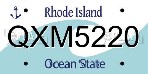 QXM5220 Rhode Island License Plate