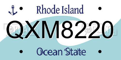 QXM8220 Rhode Island License Plate