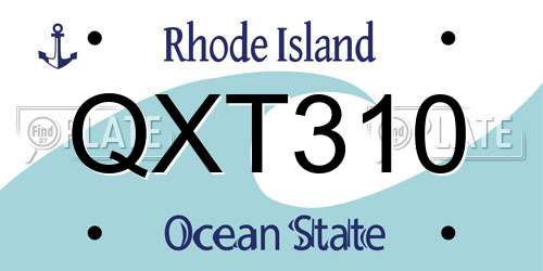 QXT310 Rhode Island License Plate