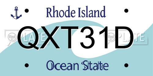 QXT31D Rhode Island License Plate