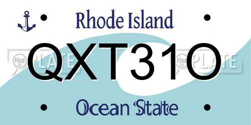 QXT31O Rhode Island License Plate