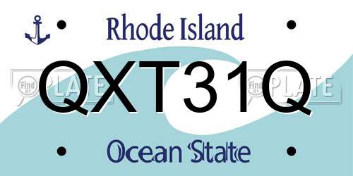 QXT31Q Rhode Island License Plate