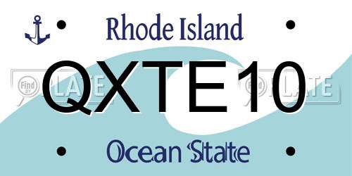 QXTE10 Rhode Island License Plate