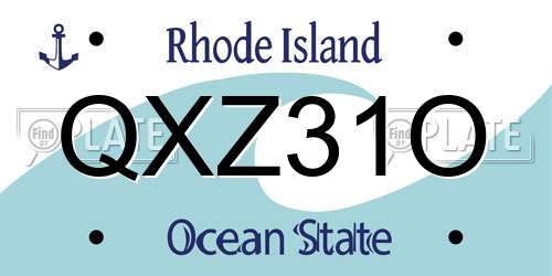 QXZ31O Rhode Island License Plate