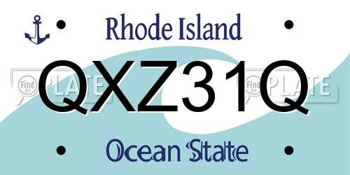 QXZ31Q Rhode Island License Plate