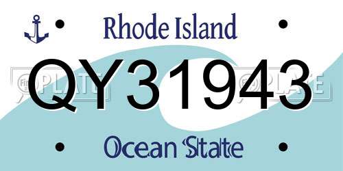 QY31943 Rhode Island License Plate
