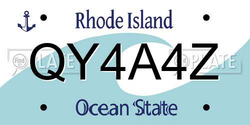 QY4A4Z Rhode Island License Plate
