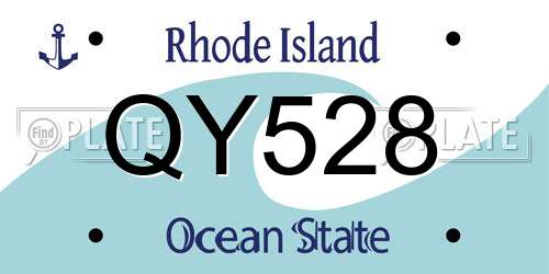 QY528 Rhode Island License Plate