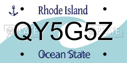 QY5G5Z Rhode Island License Plate