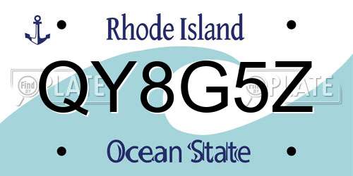 QY8G5Z Rhode Island License Plate