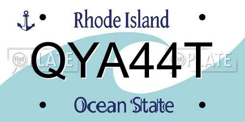 QYA44T Rhode Island License Plate