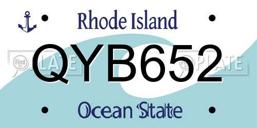 QYB652 Rhode Island License Plate