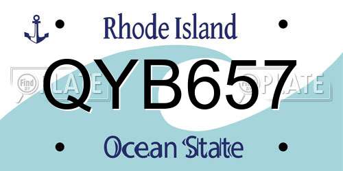 QYB657 Rhode Island License Plate