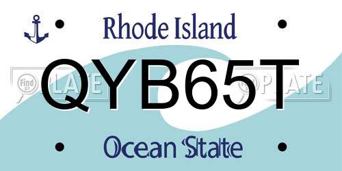 QYB65T Rhode Island License Plate