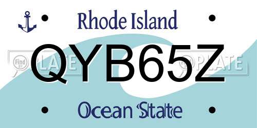 QYB65Z Rhode Island License Plate