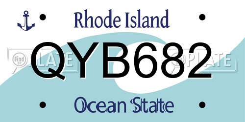 QYB682 Rhode Island License Plate