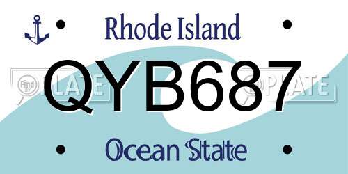 QYB687 Rhode Island License Plate