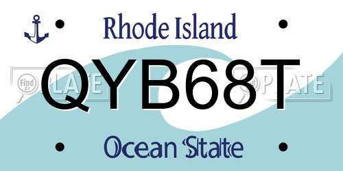 QYB68T Rhode Island License Plate