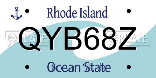 QYB68Z Rhode Island License Plate