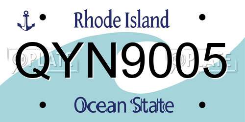 QYN9005 Rhode Island License Plate