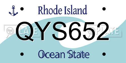 QYS652 Rhode Island License Plate