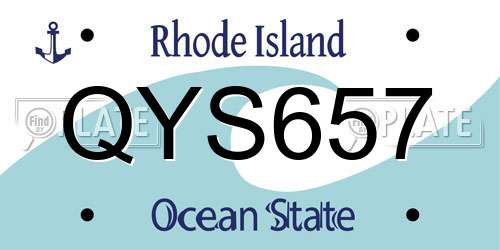QYS657 Rhode Island License Plate