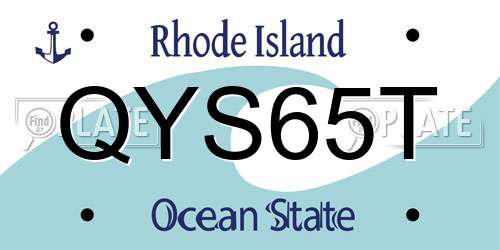 QYS65T Rhode Island License Plate