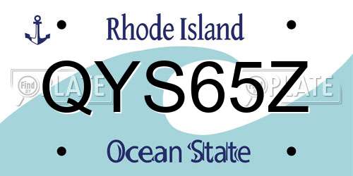 QYS65Z Rhode Island License Plate