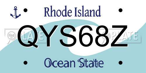 QYS68Z Rhode Island License Plate