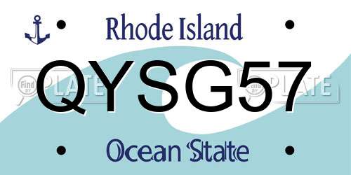 QYSG57 Rhode Island License Plate