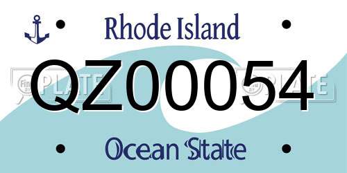 QZ00054 Rhode Island License Plate