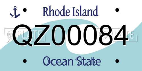 QZ00084 Rhode Island License Plate