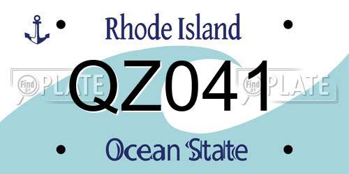 QZ041 Rhode Island License Plate