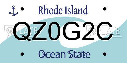 QZ0G2C Rhode Island License Plate