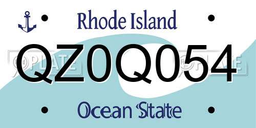 QZ0Q054 Rhode Island License Plate