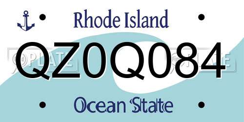 QZ0Q084 Rhode Island License Plate