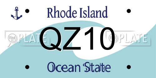 QZ10 Rhode Island License Plate