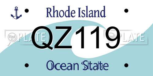 QZ119 Rhode Island License Plate
