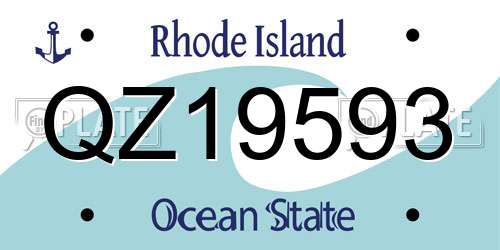 QZ19593 Rhode Island License Plate