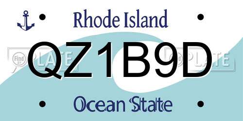 QZ1B9D Rhode Island License Plate